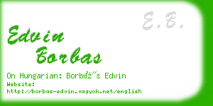 edvin borbas business card